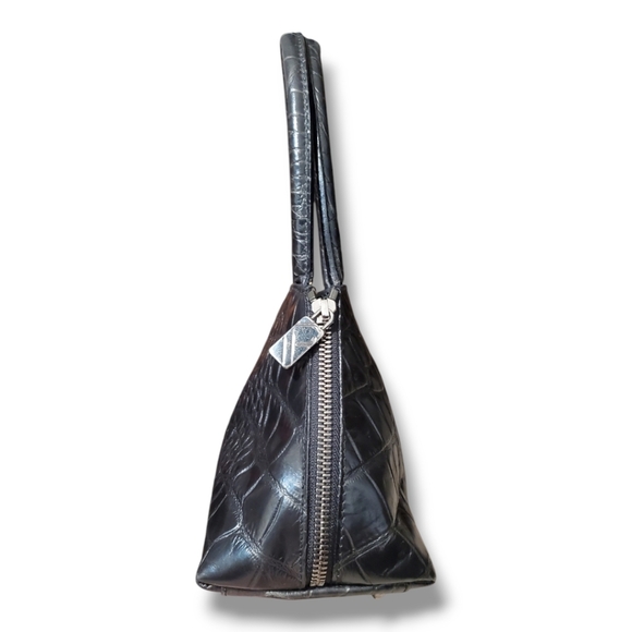 FURLA Vintage Mini Croc Embossed Leather Top Handle Shoulder Handbag - Picture 8 of 16